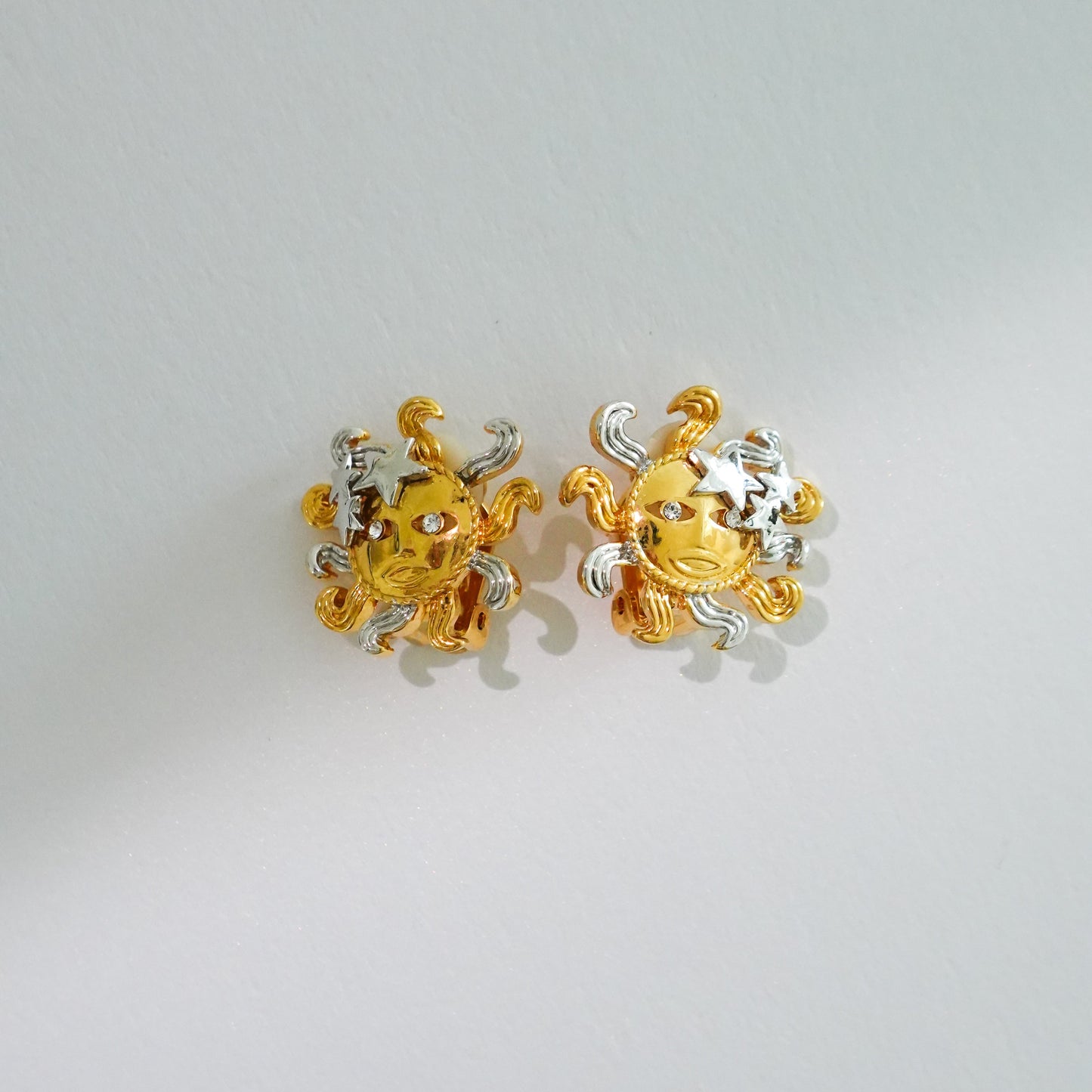 Vintage mystic sun earrings