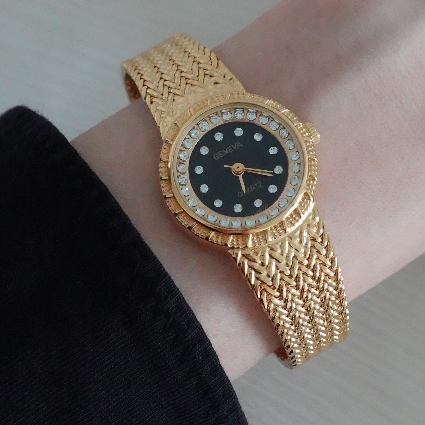 Gold nugget look watch
