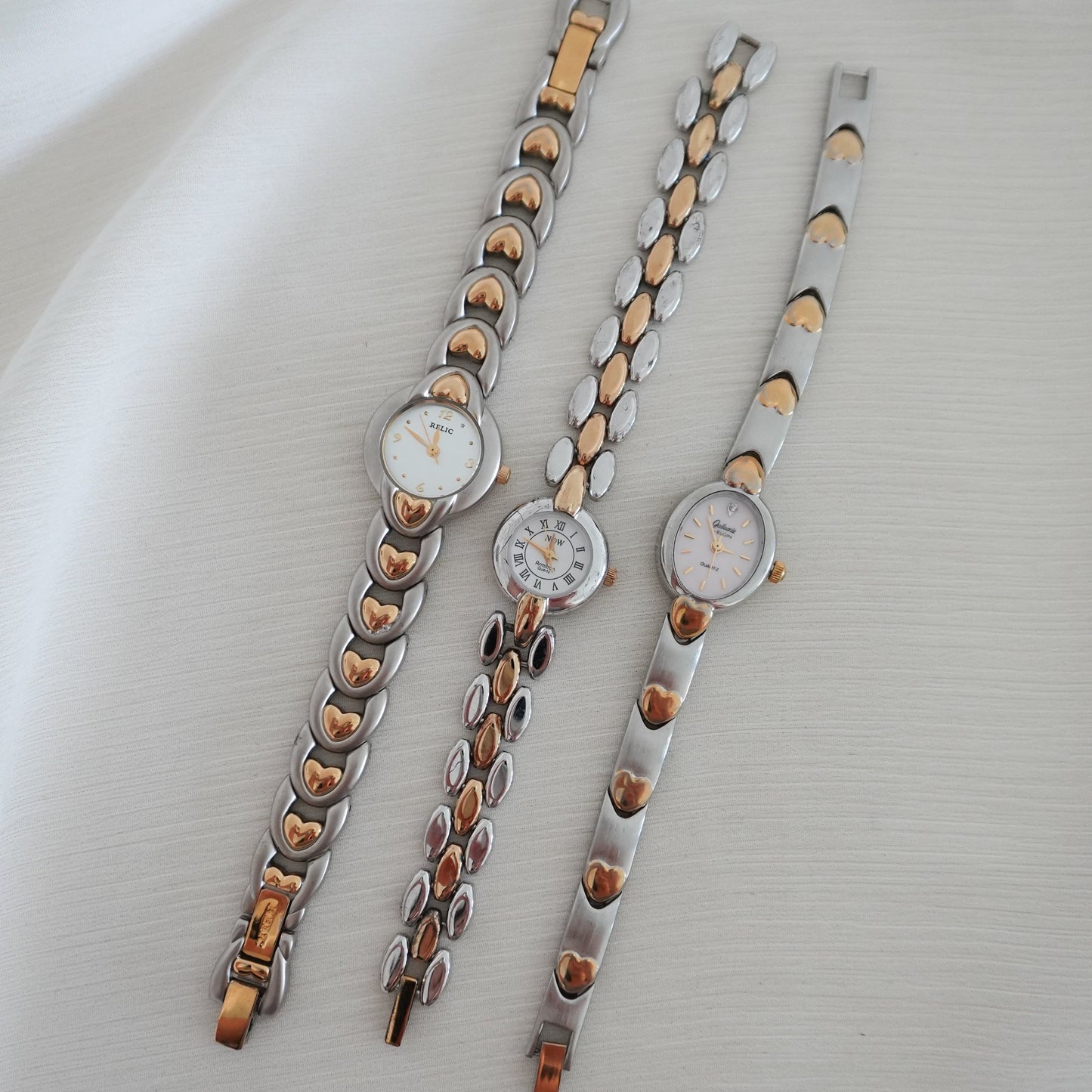 Dainty two tone silver watch