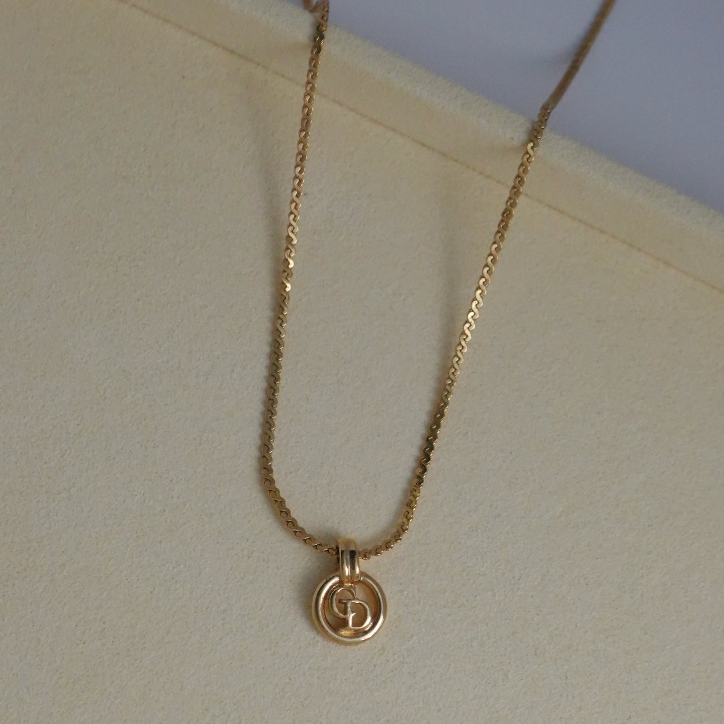 Vintage Dior mini CD pendant necklace