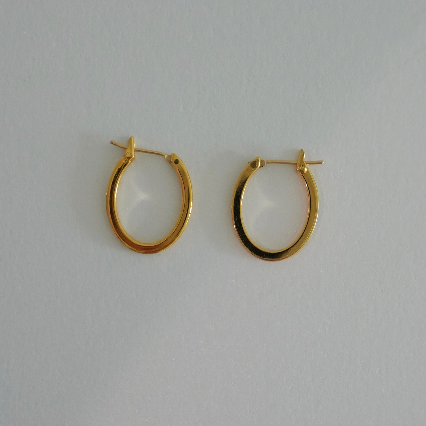 Minimalist gold plated hoops