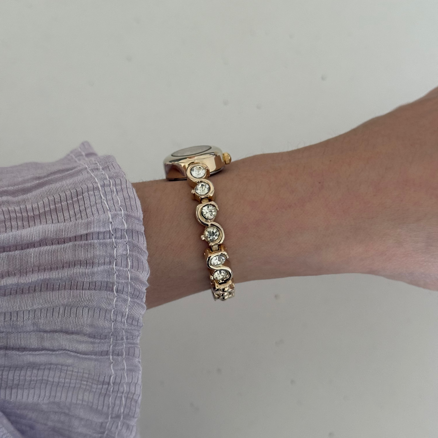 Rhinestone glam wrist watch