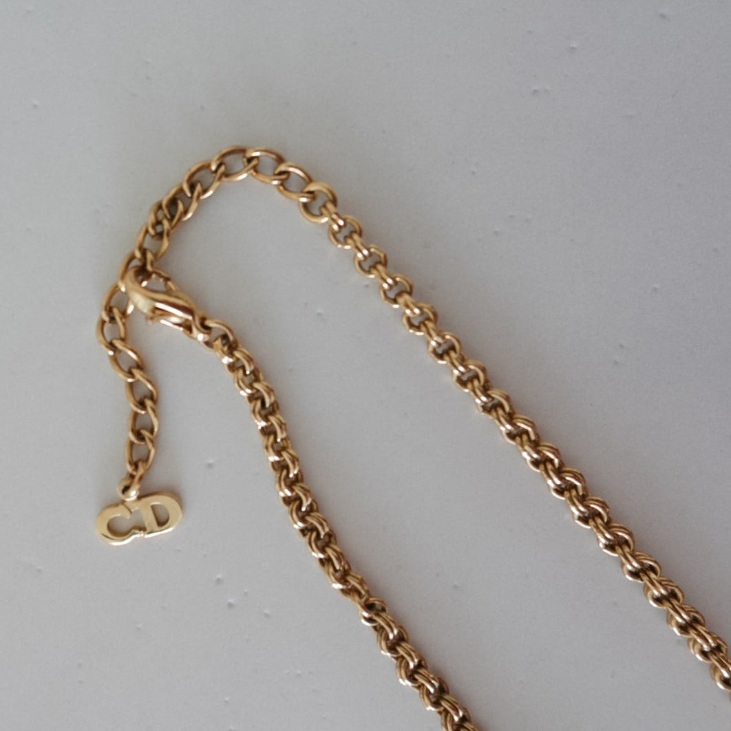 Vintage Dior CD rhinestones necklace