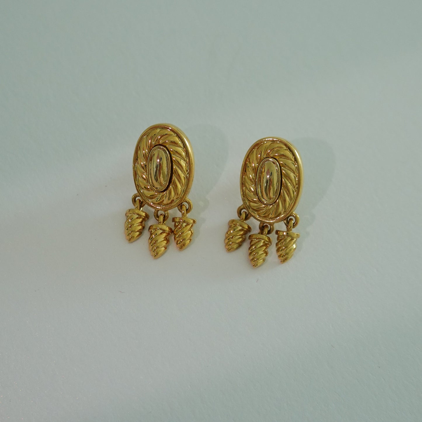 1980s Napier gold tone earrings
