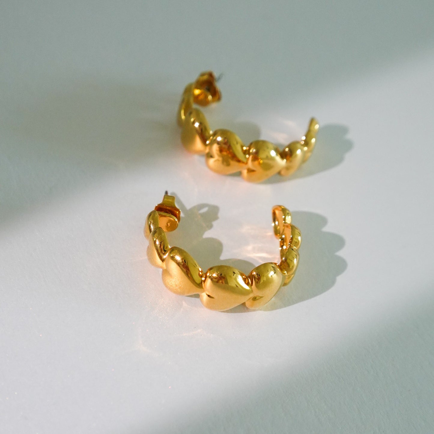 Vintage heart hoops