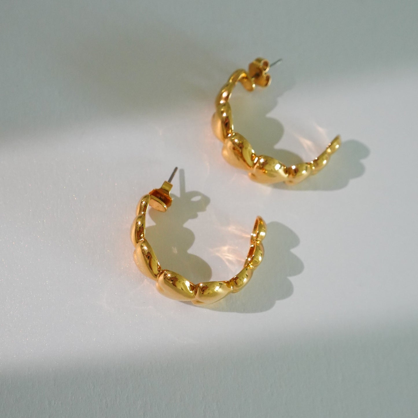 Vintage heart hoops