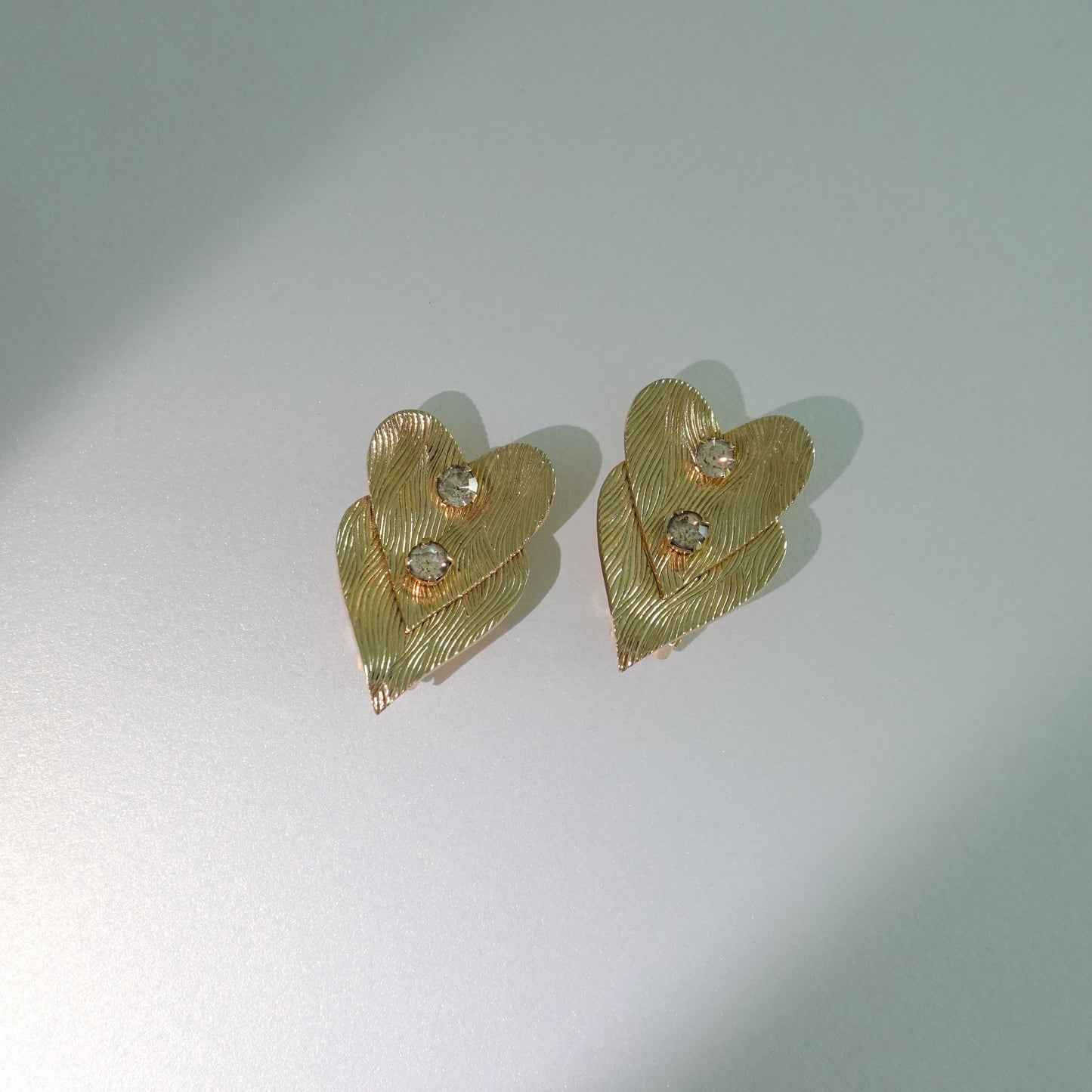Rare 1940s-1950s vintage heart earrings