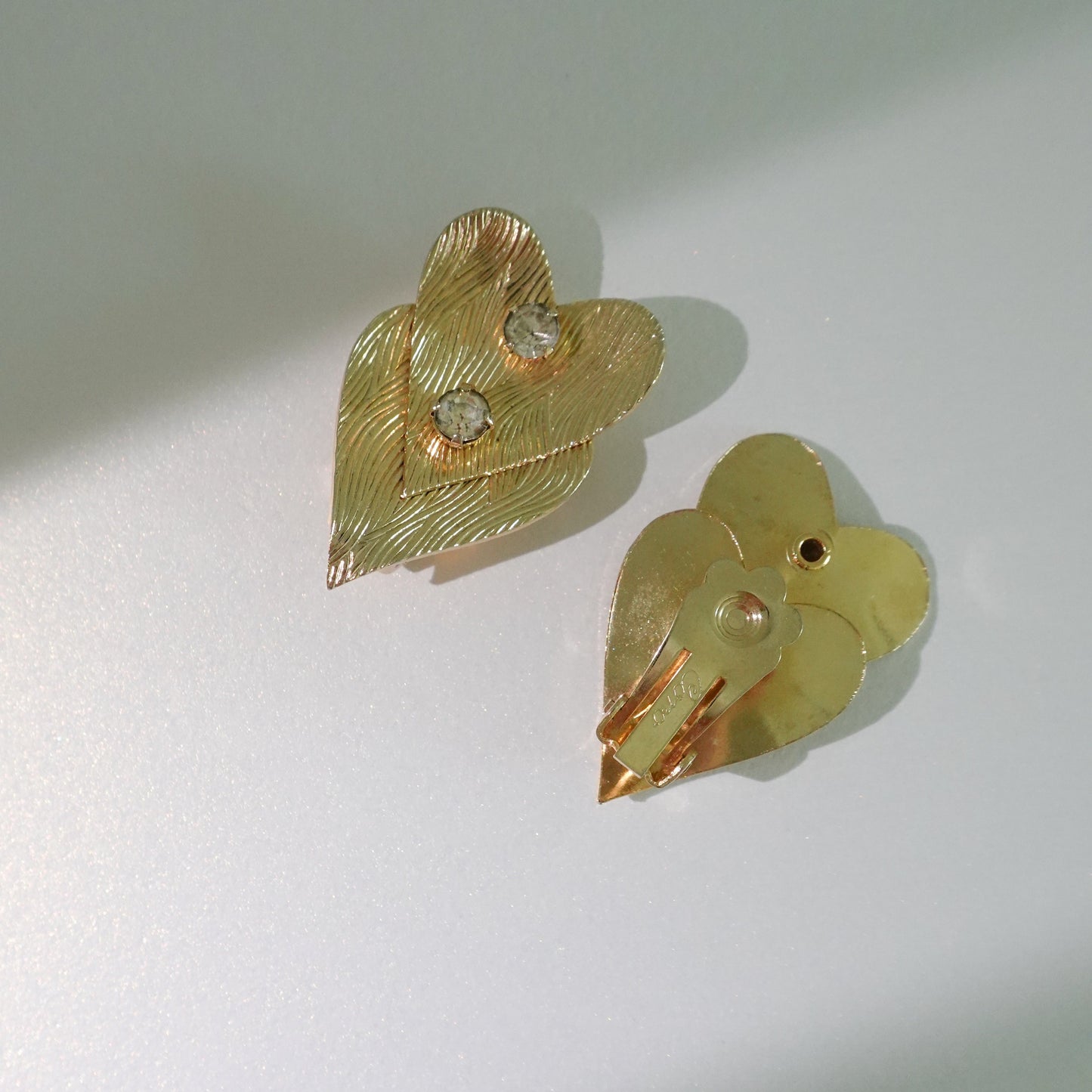 Rare 1940s-1950s vintage heart earrings