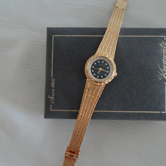 Gold nugget look watch