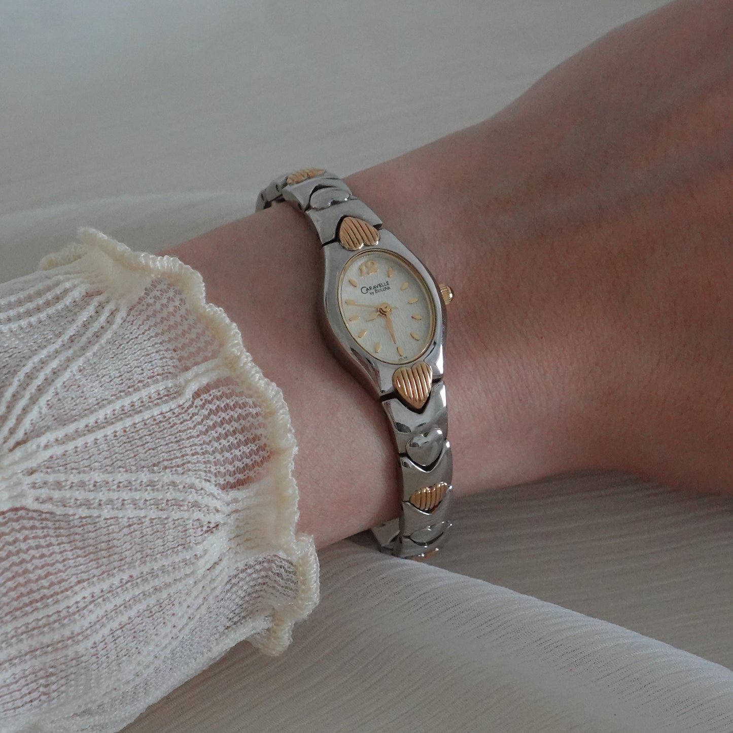 Heart chain two tone watch