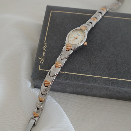 Heart chain two tone watch