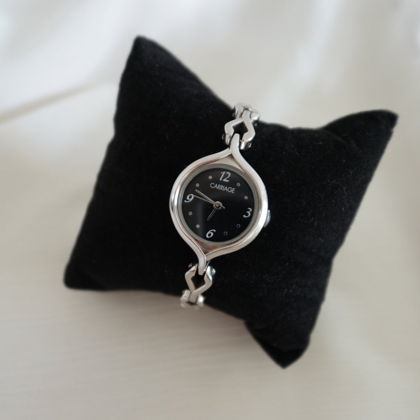 Silver tone dainty watch
