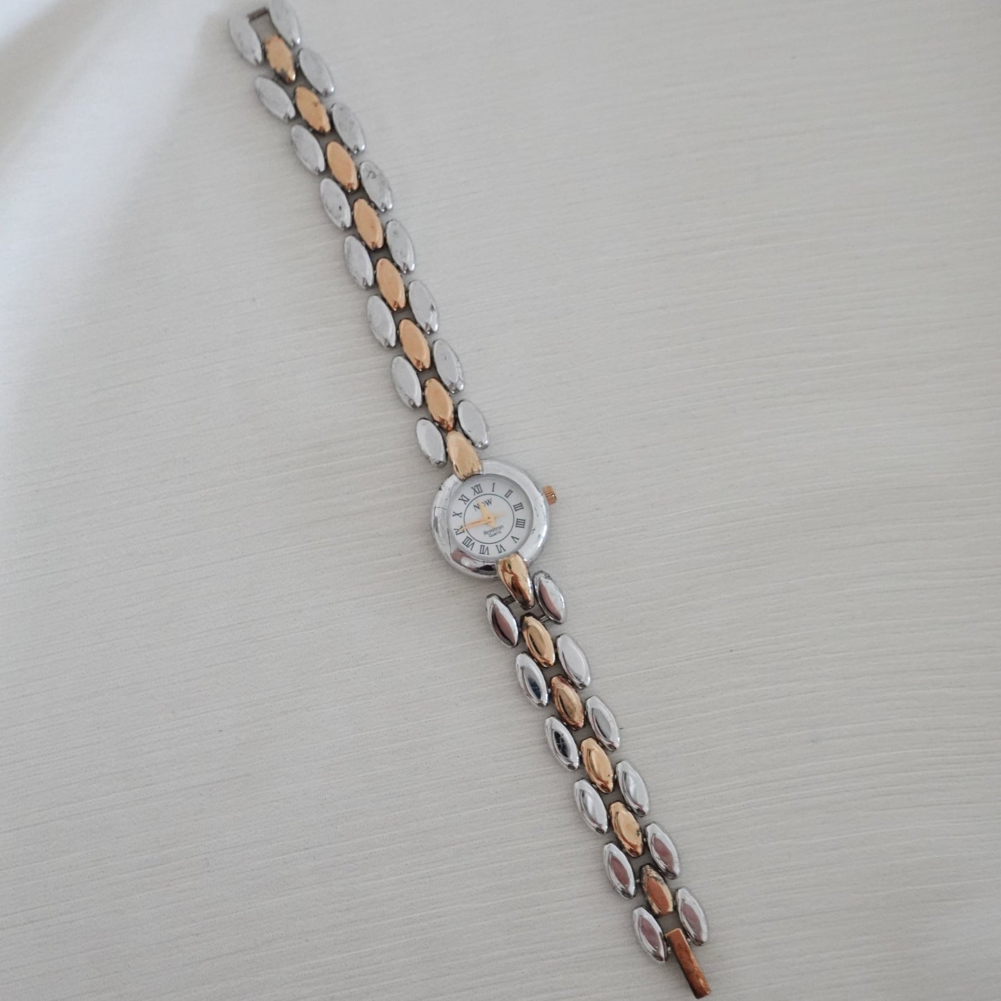 Dainty two tone silver watch