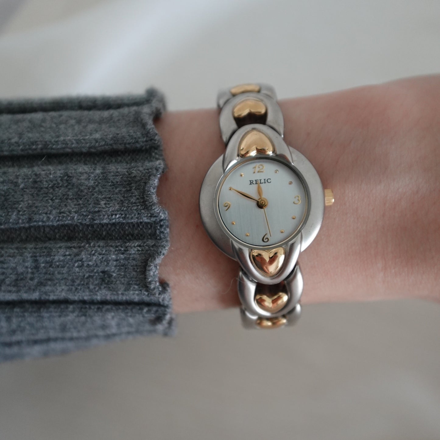 Heart chain two tone watch