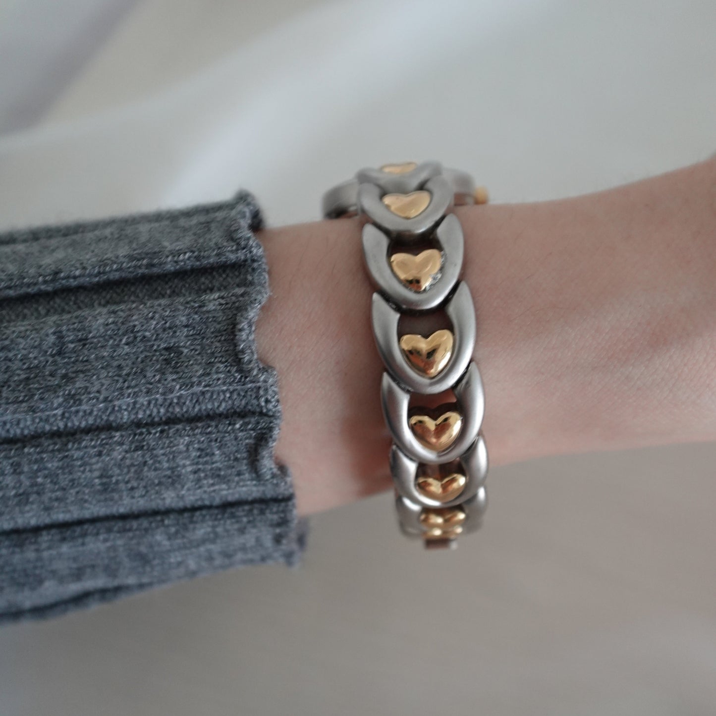 Heart chain two tone watch