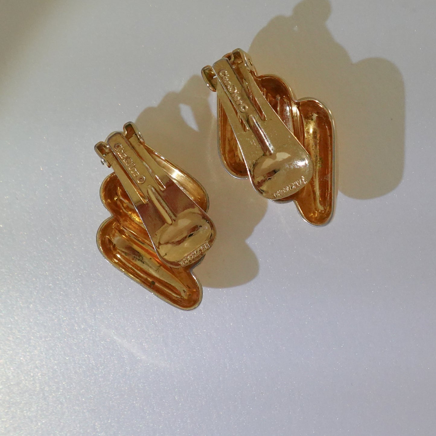 Christian Dior gold plated clip on