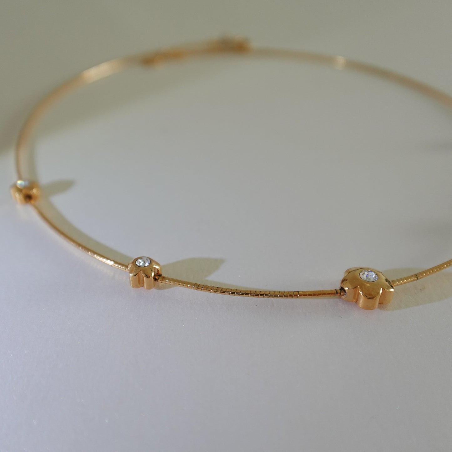 Omega chain rhinestone flowers