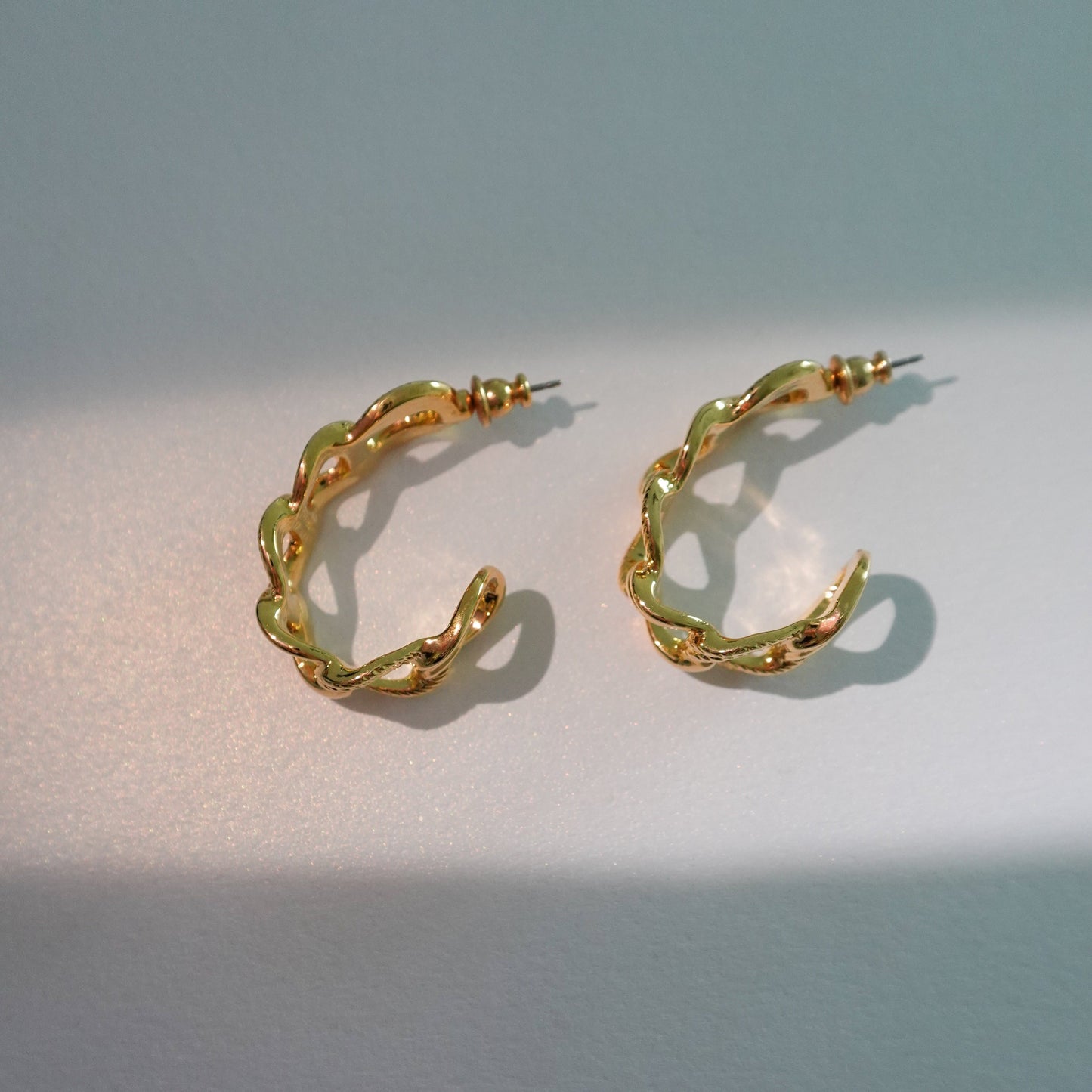 Trifari 1980s gold plated hoops
