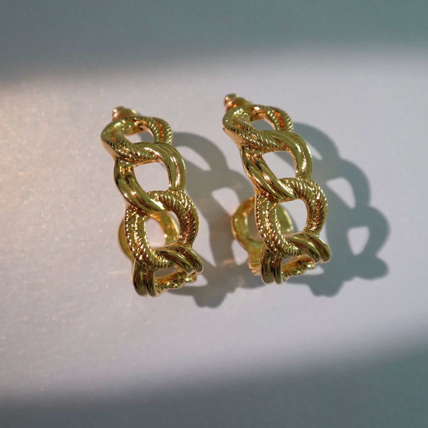 Trifari 1980s gold plated hoops