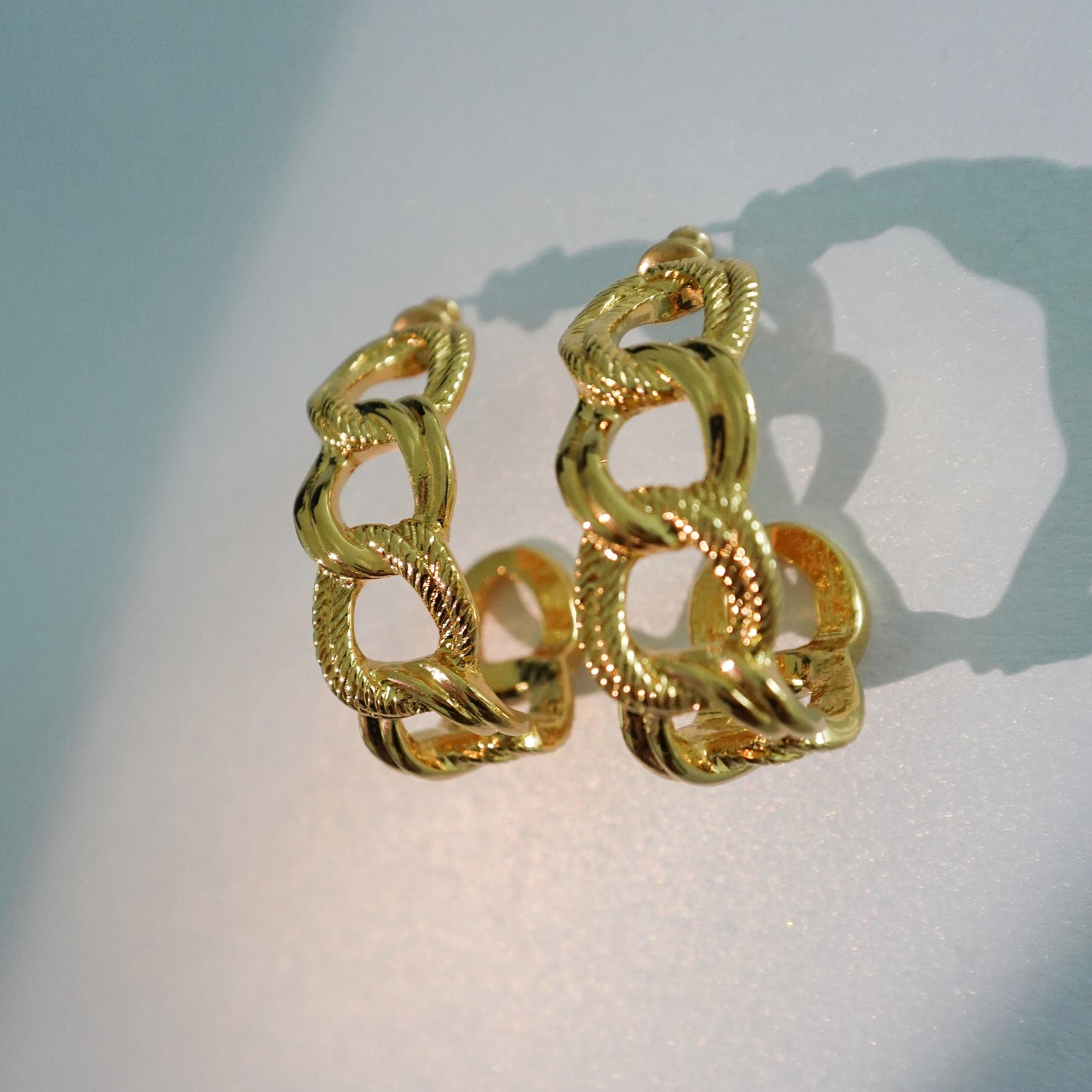 Trifari 1980s gold plated hoops