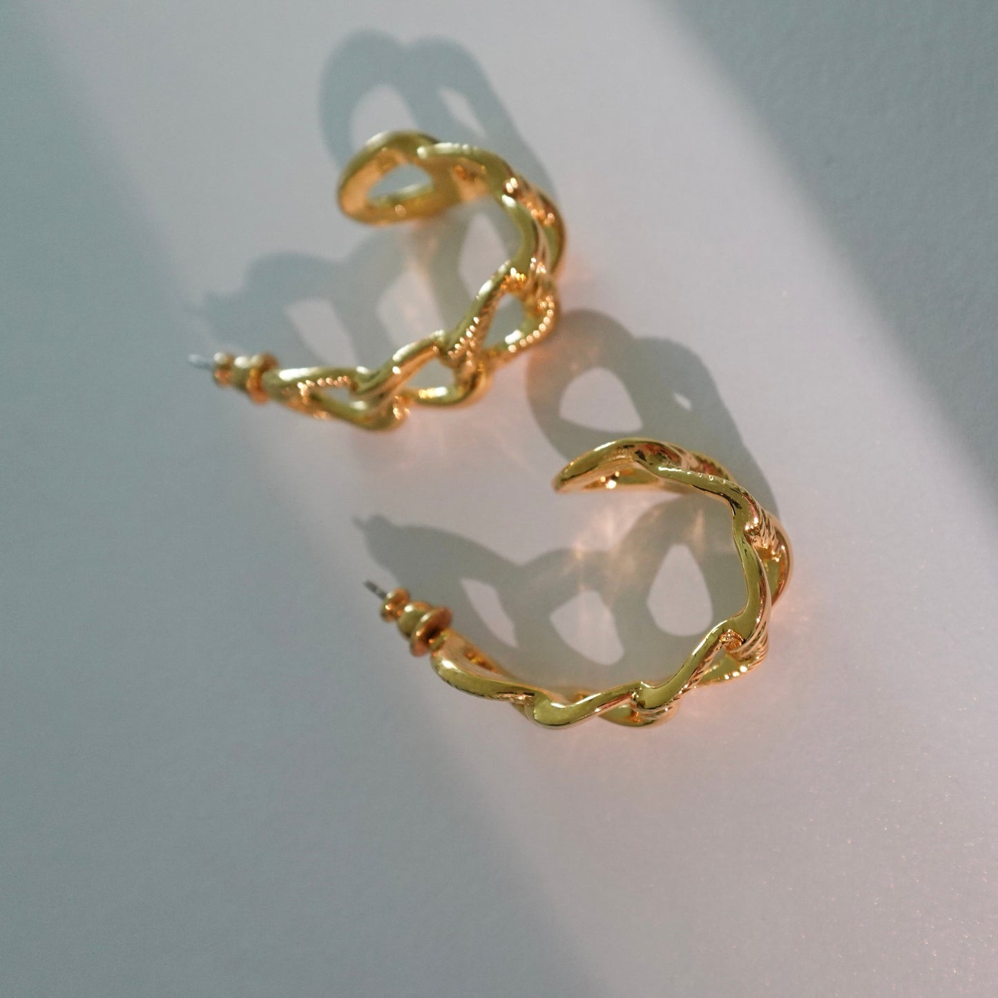 Trifari 1980s gold plated hoops