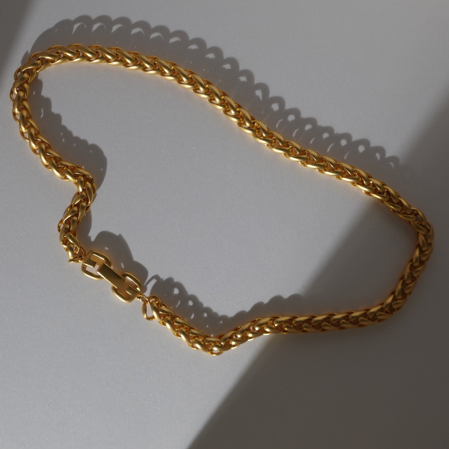 Givenchy 1980's gold plated logo necklace