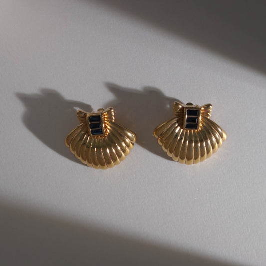Swarovski 1970-80s shell clip on earrings