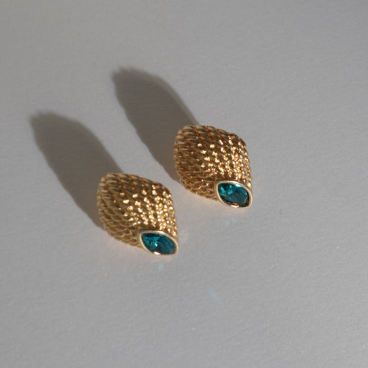 Rare Swarovski Turquoise crystal earrings