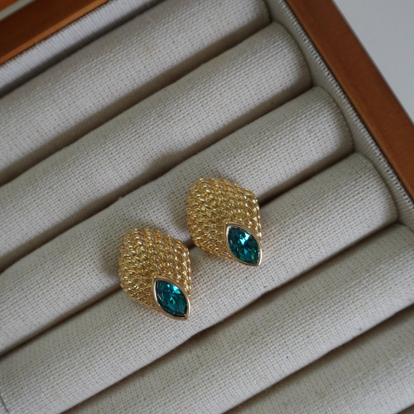 Rare Swarovski Turquoise crystal earrings