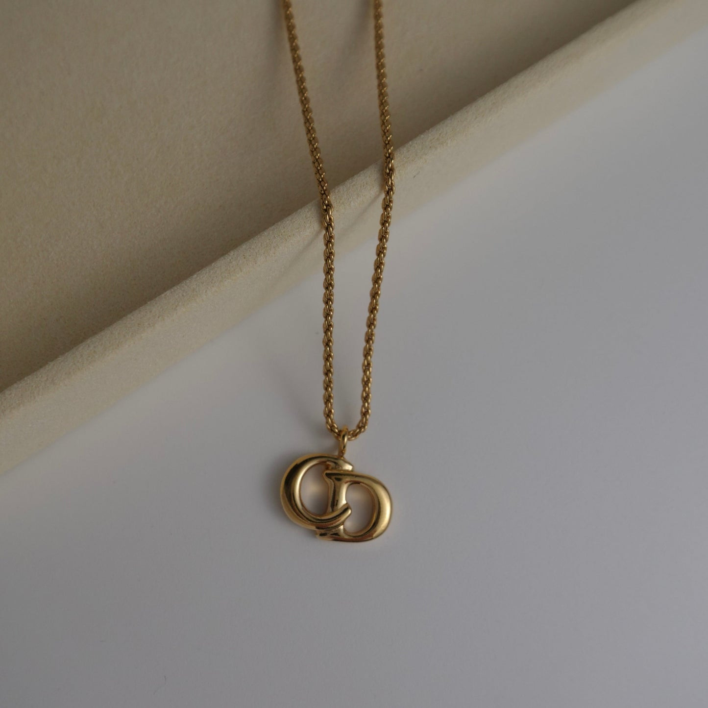 Vintage Dior CD pendant necklace