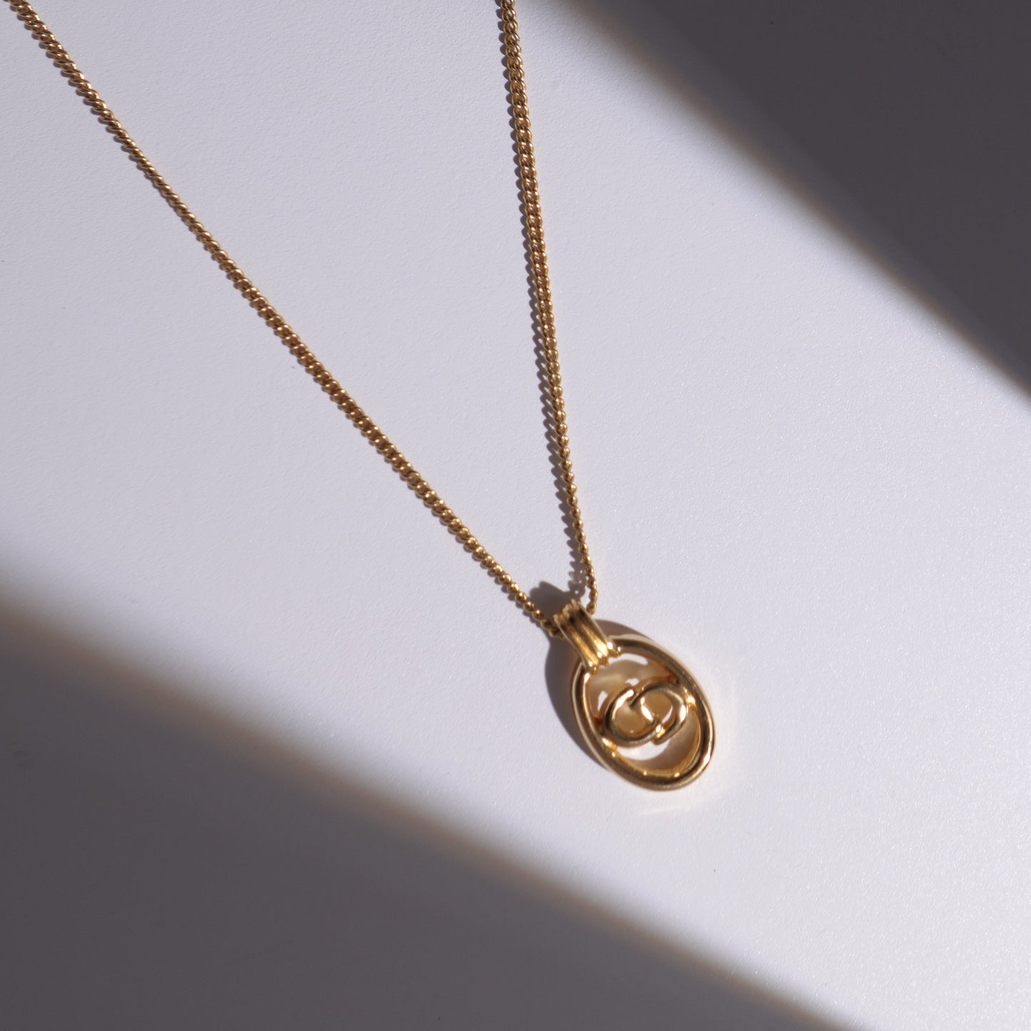 Vintage Dior CD oval pendant necklace