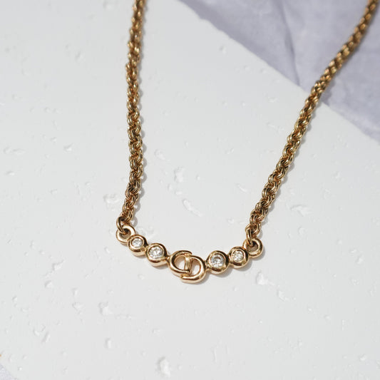 Vintage Dior CD rhinestones necklace