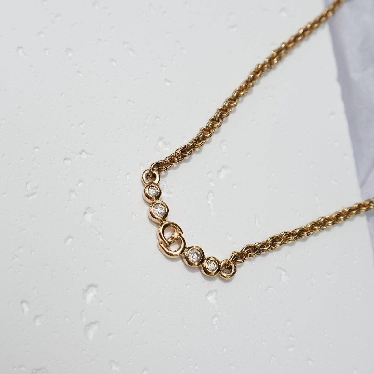 Vintage Dior CD rhinestones necklace