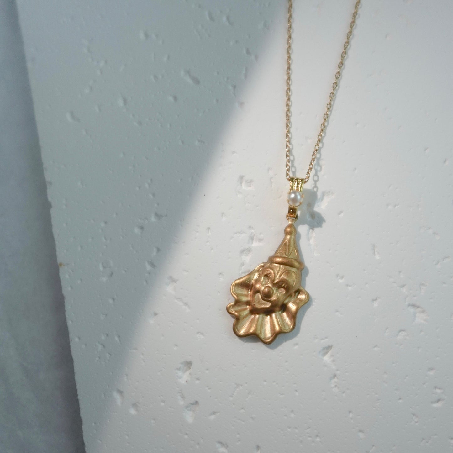 Vintage circus clown pendant necklace