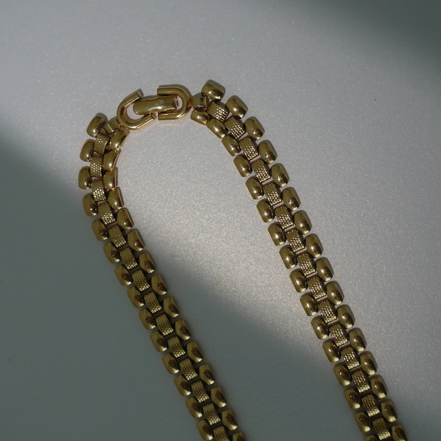 Monet 1980's signature gold chain link necklace