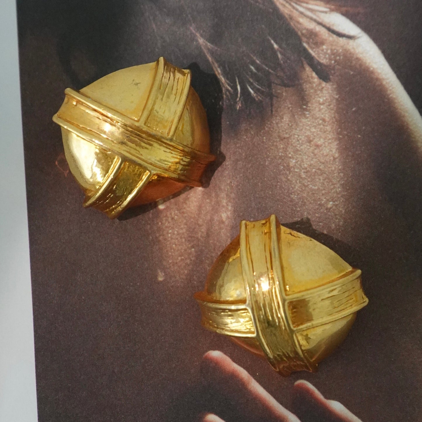 Vintage gold clip ons