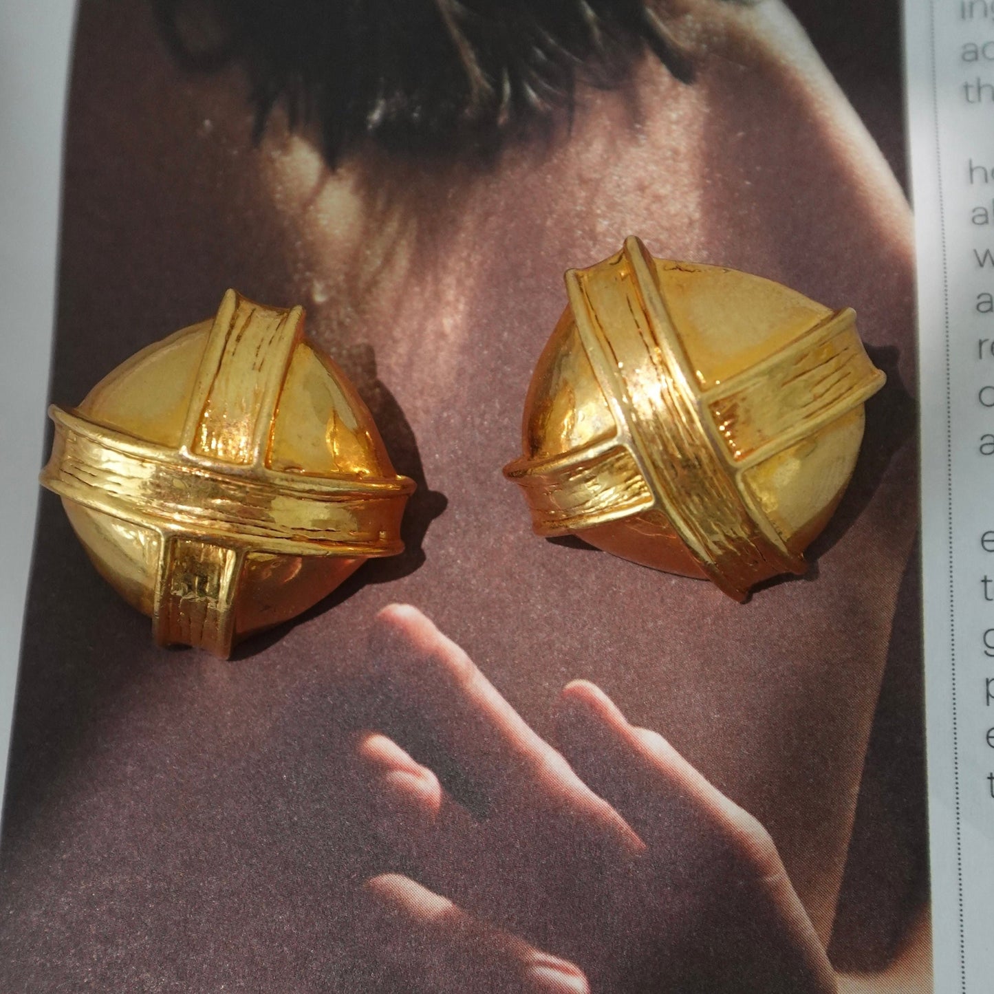 Vintage gold clip ons