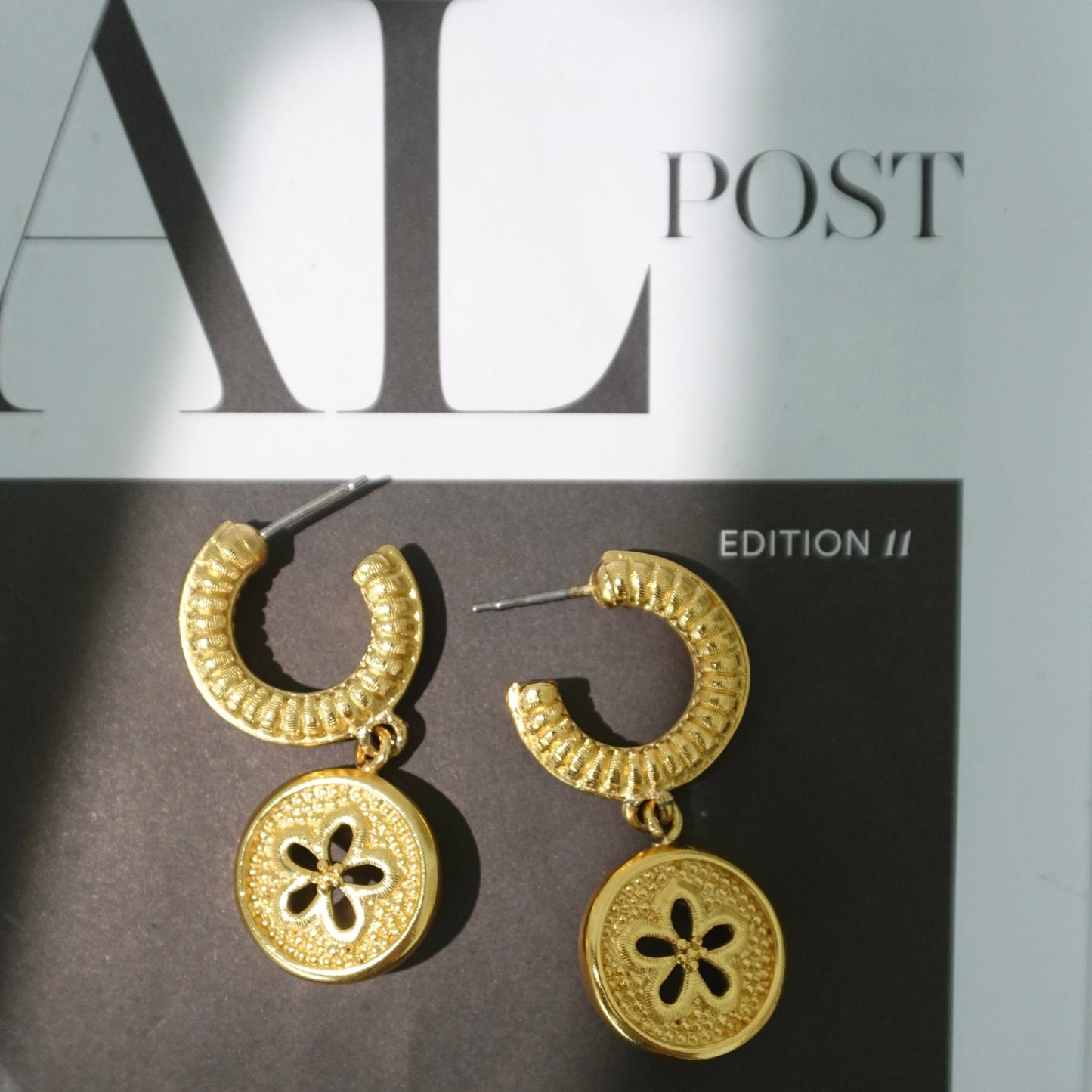 Trifari vintage flora earrings