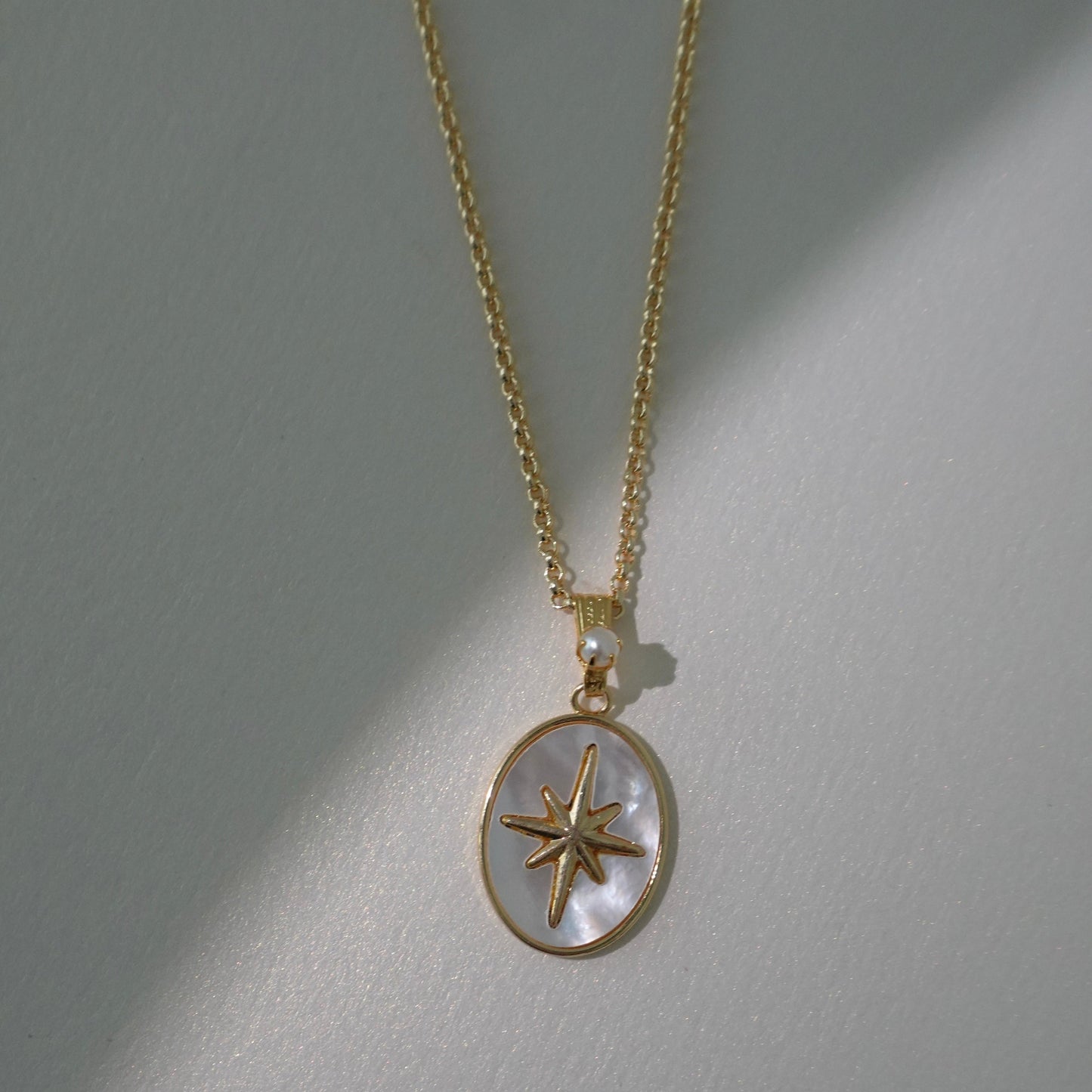 Star mother of pearl necklace