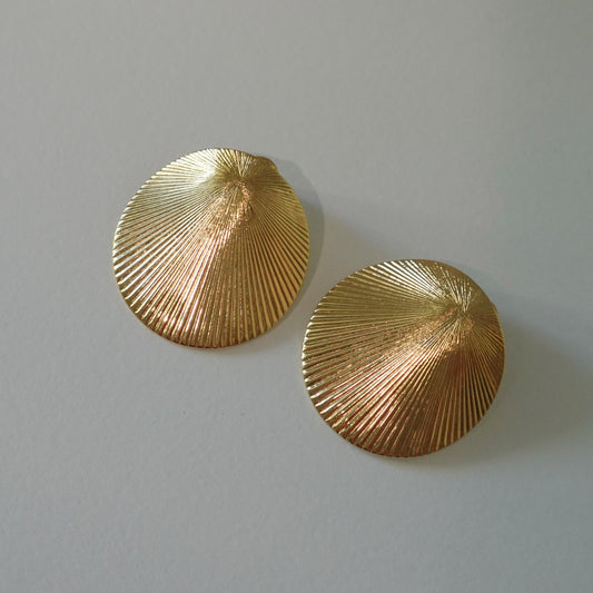 Monet 1980's gold plated shell pierced earrings