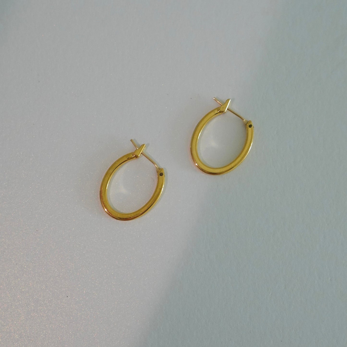 Minimalist gold plated hoops