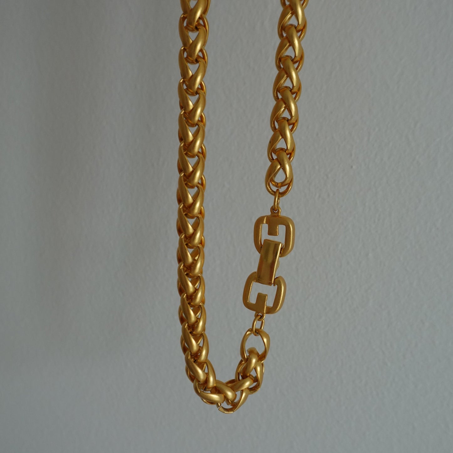 Givenchy 1980's gold plated logo necklace