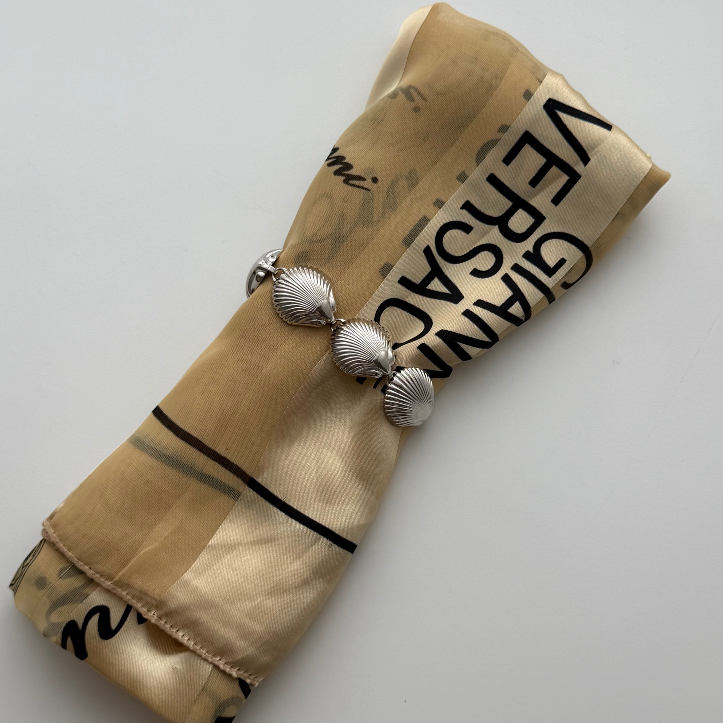 80s seashell statement silver bracelet