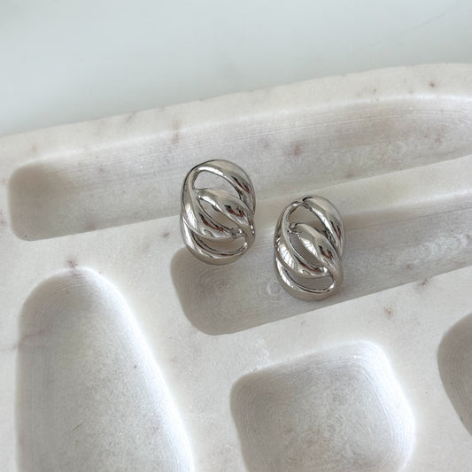 Napier silver ear studs