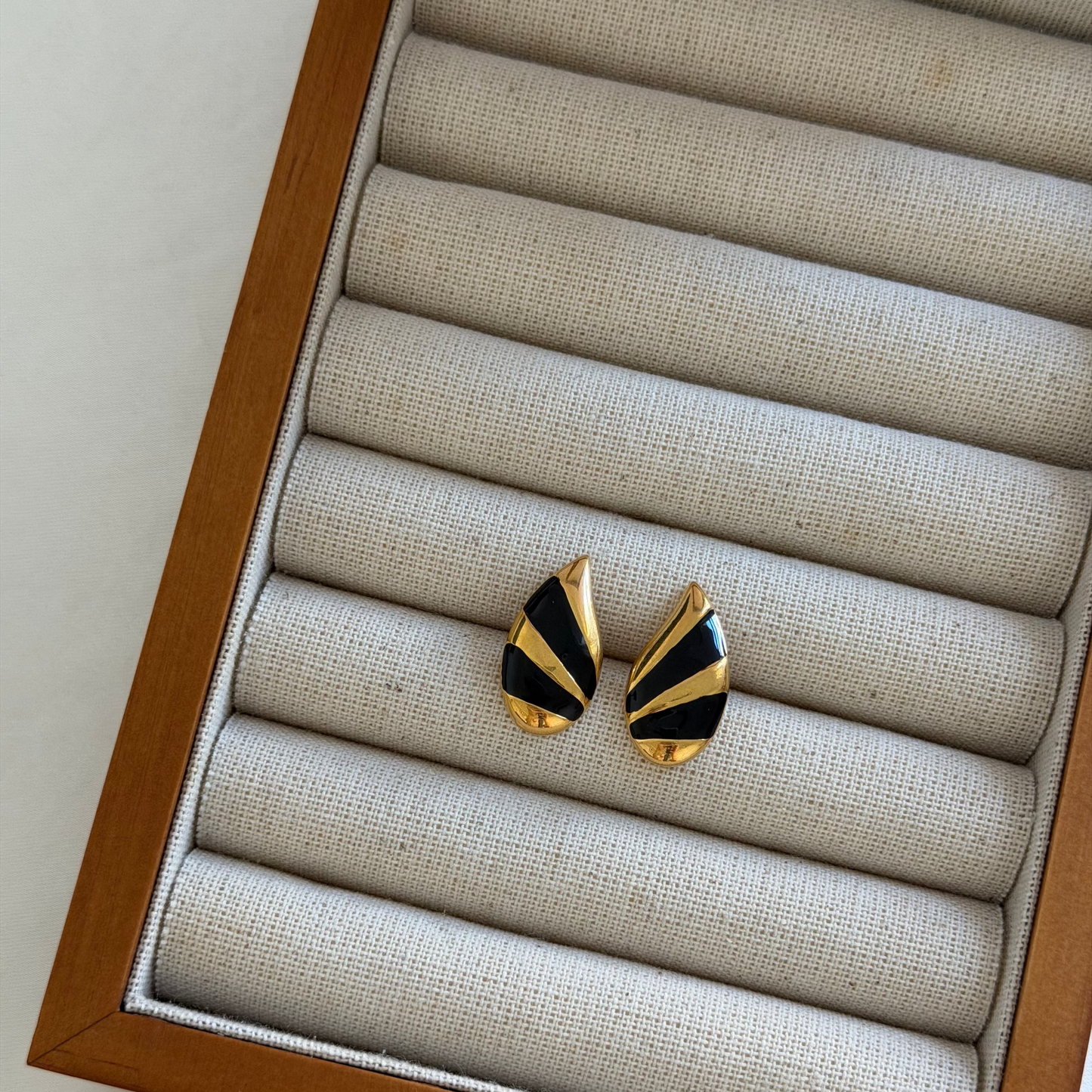 90s Monet gold & black enamel