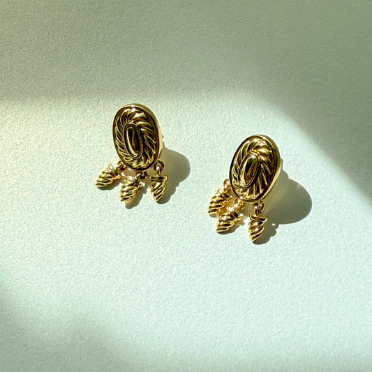 1980s Napier gold tone earrings