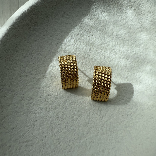 1980's Monet gold plated pierced earrings