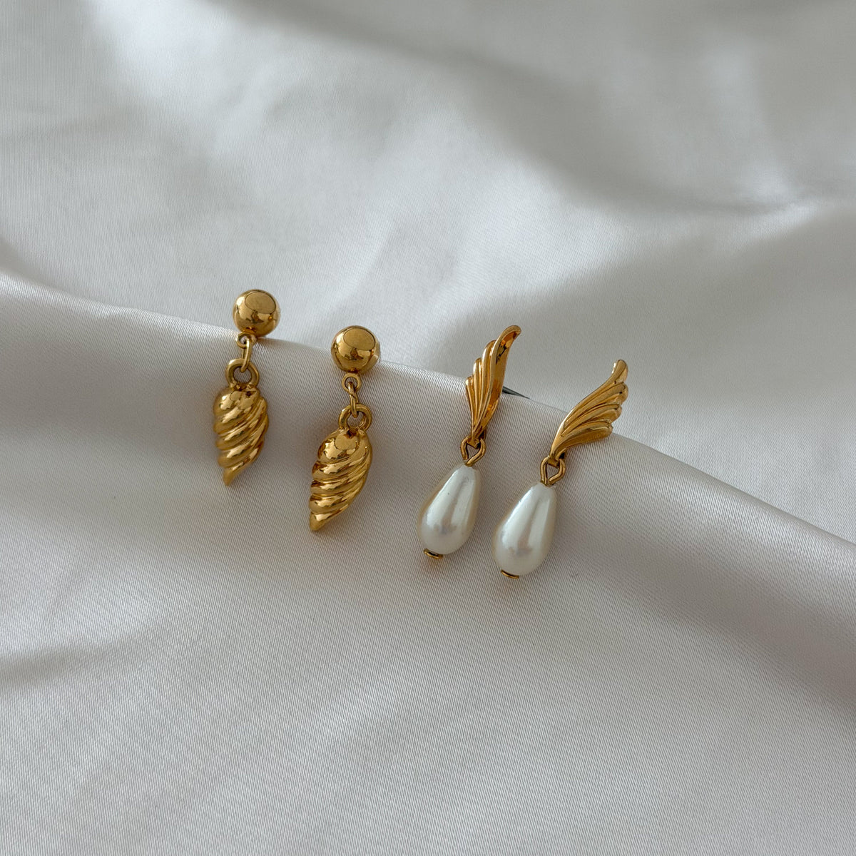 Dainty faux pearl vintage earrings