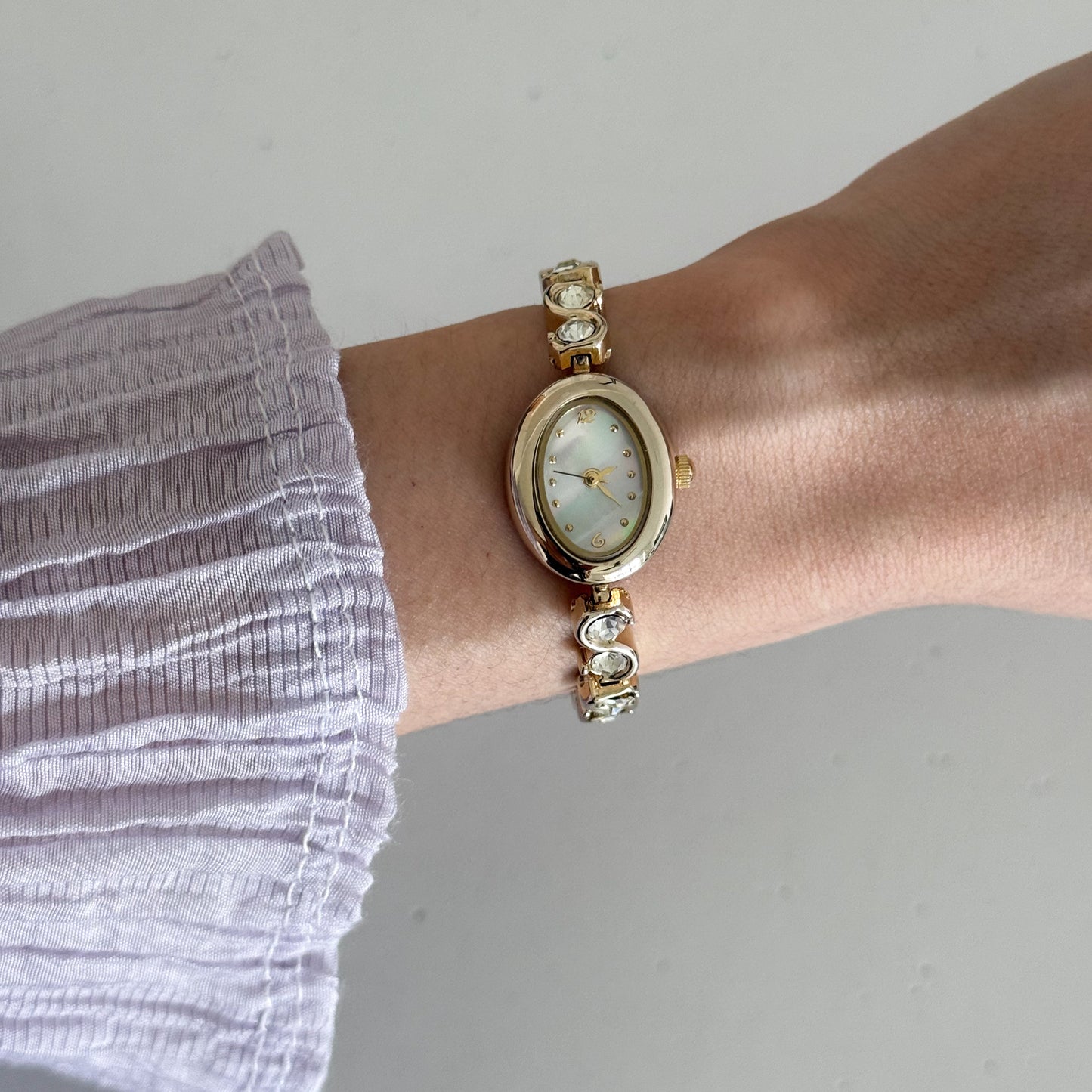 Rhinestone glam wrist watch