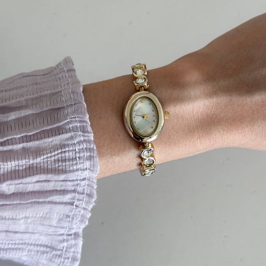 Rhinestone glam wrist watch